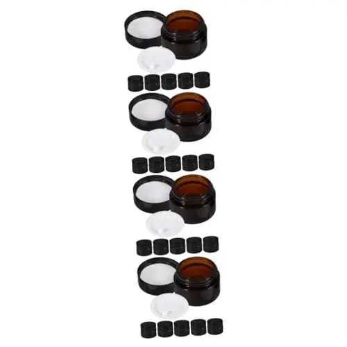 Produktbild: Mobestech 4 Sets Hautpflegebehälter in Reisegröße Kosmetikdosen Aus Glas Deckelspender Gläser Für Cremes Stilvoll Auslaufsicher 6 Stück * 4