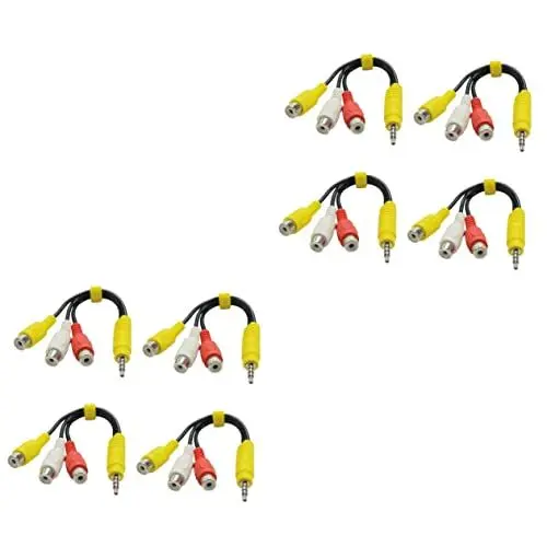 Produktbild: Mobestech 2sets Av-Kabel Konverterkabel 3-Wege-mini-av Zu 3 Kabeladapter Kompatibel Mit Tv-Computer-soundkarten 4 Stück * 2