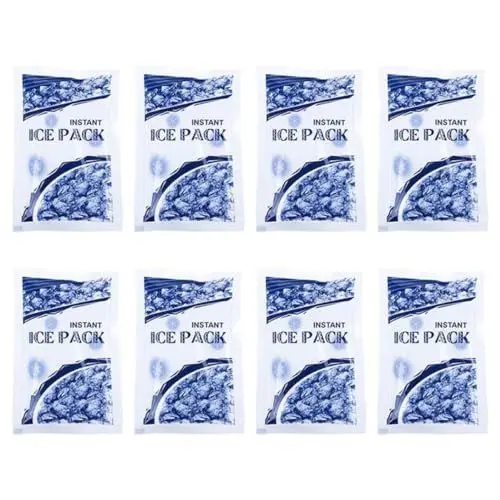 Produktbild: Mobestech 8 Stück Packungen Eisbeutel Heiße Kalte Kompresse Getrocknetes Sofortige Kalte Kompresse Ausrüstung Für Erste Hilfe Erste-hilfe -kit Weiß Reisen Eiskristalle