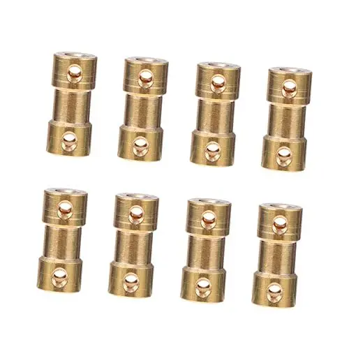 Produktbild: Mobestech 8st Messingkupplung Motorwellenkupplung Selber Bauen Stecker Aus Messing Kleine Anschlüsse Wellenkupplung Motorstecker Wellenkupplung Aus Messing Modellflugzeug Getriebeteile