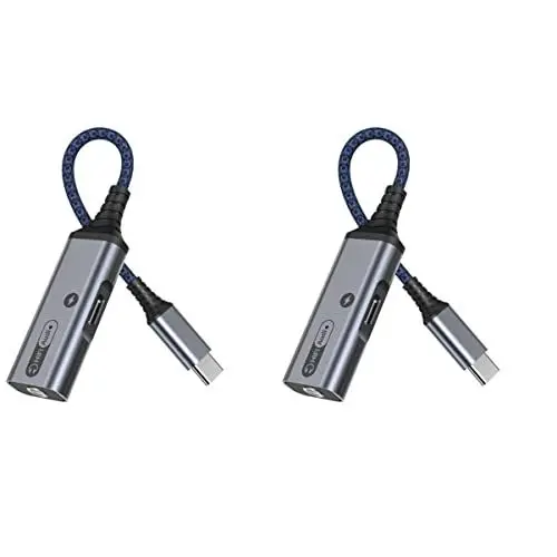 Produktbild: Mobestech 2 Stücke Typ-c Lade Konverter 60w Usb Ladegerät Kopfhörer Audio Adapter Einfach Installieren Typ-c Adapter
