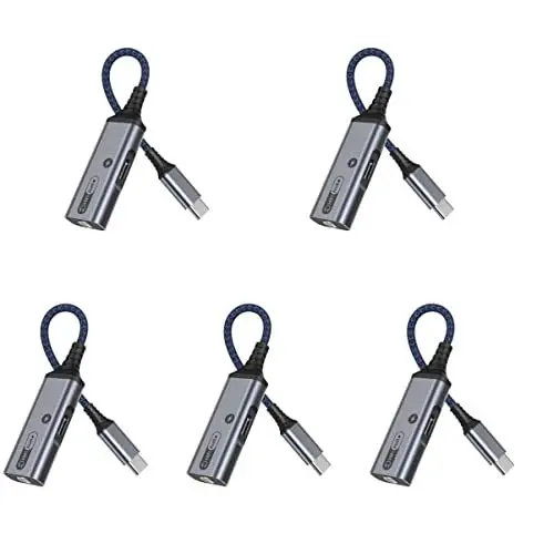Produktbild: Mobestech 5 Stücke Usb Typ-c Konverter 60w Kopfhörer Audio Adapter Typ-c Konverter Adapter Typ-c Kopfhörer Adapter Für Den Einsatz
