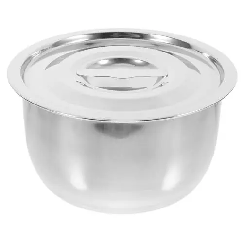 Produktbild: Mobestech Kochbecken aus Edelstahl Nudelschüssel Backschalen Reisschalen Getreideschalen Futternapf Ölschale Snackhalter Mahlzeitenvorbereitungsbehälter Schmalzglas Edelstahl 304 Silber