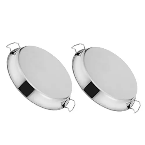 Produktbild: Mobestech Metallplatte 2-Teiliges Teller-Set Für Kleinkinder Kleinkinder Utensilien-Set Gemüsekonserven Spezialpfanne Für Paella-Kocher Dampfgarer Gemüsedampfer Kalte Nudelschale