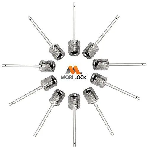 Produktbild: Mobi Lock Nadel zum Aufpumpen von Bällen (15er Pack) - Luftpumpennadeln aus Edelstahl - Ideal zum Aufblasen von Fußball-, Basketball-, und Allen Anderen Sportbällen