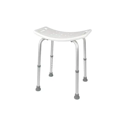 Produktbild: Mobiclinic®, Duschhocker, San fermín, Europäische Marke, Aluminium, Höhenverstellbar, Rückenlehne, Armlehnen, Anti-rutsch-noppen, Duschstuhl für senioren, Badhocker