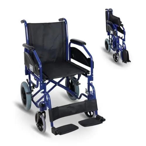 Produktbild: Mobiclinic®, Faltbarer rollstuhl, Maestranza, Feststellbremsen, 45 cm sitzhöhe, Abnehmbare fußstützen, Abklappbare und gepolsterte armlehnen, Kleine räder, Robust, Farbe schwarz
