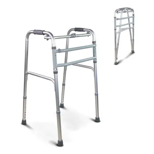 Produktbild: Mobiclinic®, Gehhilfe, Mezquita, Europäische marke, Gehbock, Klappbar, Leichtgewicht, Höhenverstellbar, Für senioren, Aus aluminium, Rutschfest, Ergonomische griffe, Bis 100 kg, Silber
