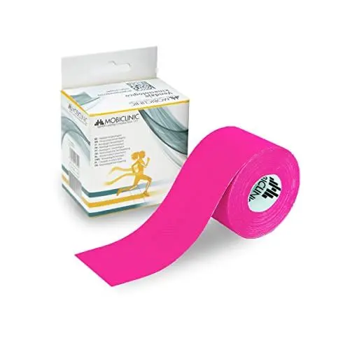 Produktbild: Mobiclinic®, Kinesiologie Tape, Neurologisches Klebeband, 5m x 5cm, Sportpflaster, Muskelentspannung, Kinesiologischer Verband, Geeignet für Verschiedene Bereiche, Face, Pink
