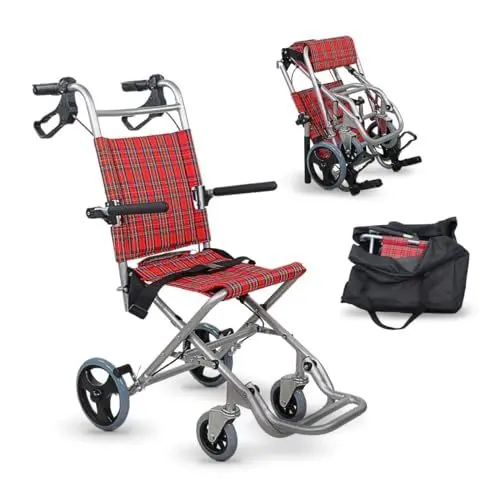 Produktbild: Mobiclinic®, Transitrollstuhl, Modell Neptuno, Aluminium, Klappbar, Bremse an den Griffen, Europäische Marke, Klappbare Fußstützen, Klappbare Armlehnen, Leichtgewicht, mit Sicherheitsgurt