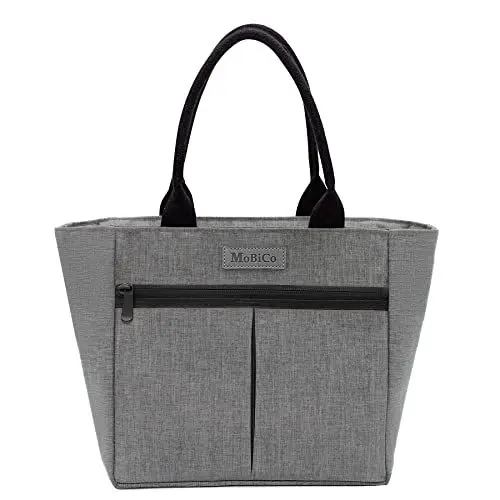Produktbild: Mobico Insulated Lunch Bag, Cooler Bag, Lunch Container, Thermal Lunch Box, Foldable Picnic Handbag, High Capacity, for School, Office, Work, Picnic