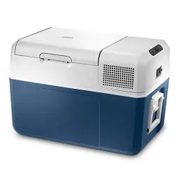 Produktbild: Mobicool MCF60, elektrische Kompressor-Kühlbox, 58 l, 12/24/230 V, Mini-Kühlschrank für Auto, Lkw, Boot, Reisemobil und Steckdose, Blau/Weiß