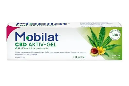 Produktbild: Mobilat CBD Aktiv-Gel - Vitalisierendes und pflegendes Cannabis Gel zur Entspannung von beanspruchten Körperpartien mit CBD, Arnika-Extrakt und Rosskastanien-Extrakt, 100ml