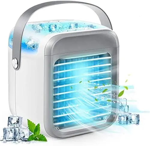 Produktbild: Mobile Klimaanlage, Schnurloser Luftkühler Ventilator Tragbares Klimagerät 3 in 1, 3 Geschwindigkeiten für Schreibtisch/Nachttisch
