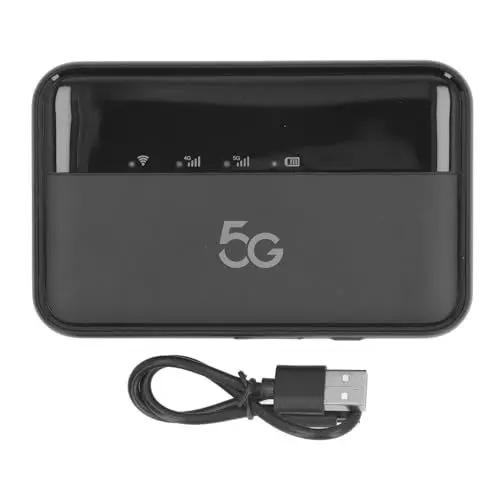 Produktbild: Mobiler 5G WLAN Hotspot für Reisen, Mobiler WiFi6 Hotspot Router mit Nano SIM Kartensteckplatz, Drahtlose Internet Router Geräte für den Außenbereich, Unterstützt 16 Geräte