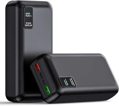 Produktbild: Mobiler Akku, 51600 mAh, hohe Kapazität, 22,5 W, Schnellladung, tragbares Ladegerät, USB – C Schnellladung mit 3 Ausgängen und 2 Eingängen, LED-Anzeige, externer Akku mit großer Kapazität für iPhone