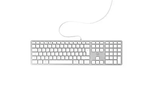 Produktbild: Mobility Lab ML311142 wired Tastatur mit dem deutschen QWERTZ Tastaturlayout für Mac- Weiß/Silber