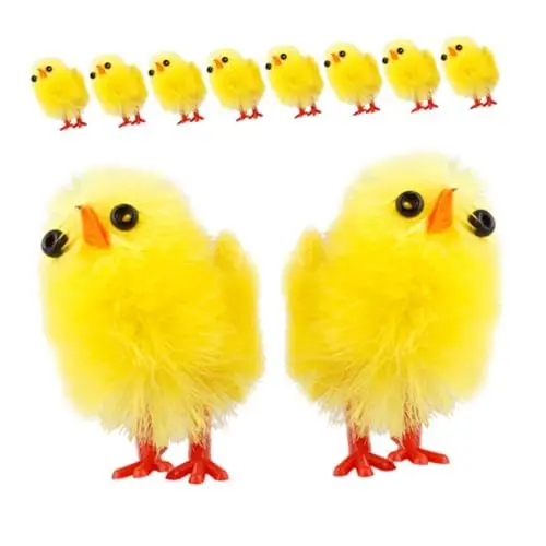 Produktbild: MOBUTOFU Schöne Beflockung Ostern Küken Ornamente Huhn Spielzeug Huhn Spielzeug Für Home Decor