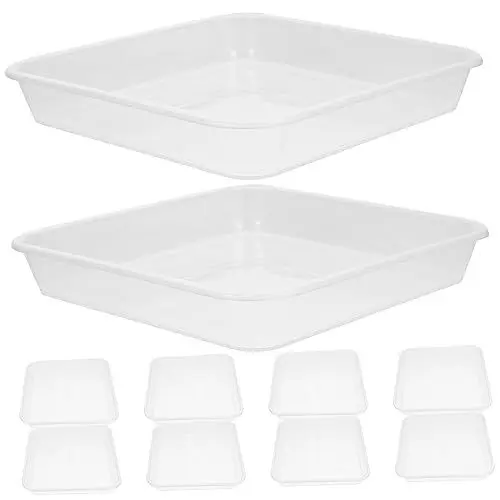 Produktbild: MOBUTOFU 10 Stück Pflanzenschalen Untersetzer Kunststoff Blumentopf Untertassen Wasser Untertassen Für Topfpflanzen Drinnen Und Draußen Transparent