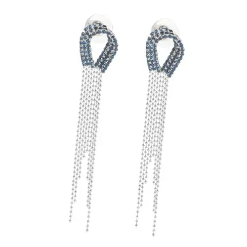Produktbild: MOBUTOFU 1 Paar Quastenohrringe Frauen Strass Ohrringe Dekorative Ohrringe Strass-ohrringe Für Frauen Modische Ohrringe Für Damen Trendige Ohrringe Für Frauen Strasssteine