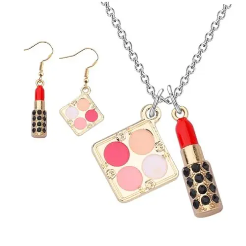 Produktbild: MOBUTOFU 1 Satz Halskette Ohrring-Set elegant cosmetic Stilvoll valentiens fashion juweli schmuck halsketten damen Ohrringe für Frauen Damenhalskette Schicke Ohrringe Legierung