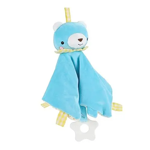 Produktbild: MOBUTOFU 1 Stück Stoffbär Beruhigende Sicherheitsdecke Sensorische Spieldecke Für Babys Kuscheltier Und Einschlafhilfe Weich Und Beruhigend Für Neugeborene Und Kleinkinder