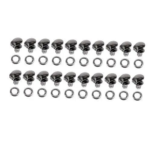 Produktbild: MOBUTOFU 20 Stück Schuhstiefel DIY Schnalle Schnürsenkel Haken Set Schnürsenkel Zubehör Stiefel Schnürsenkel Zubehör Schnürsenkel Haken Messing Metallhaken Messing Schnürsenkel