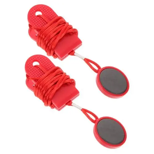 Produktbild: MOBUTOFU 2St Laufbandzubehör turngeräte fittnesgräte Laufband Sicherheitsausrüstung Security Key Sicherheitsvorrichtung Ersatzschlüssel für Laufband magnetische Polyester rot