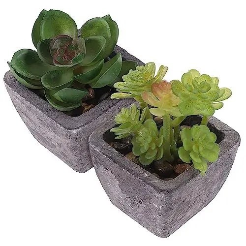 Produktbild: MOBUTOFU 2pcs Mini Künstliche Bonsai Gefälschte Topfpflanzen Wohnkultur