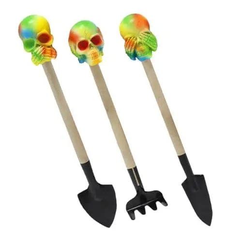 Produktbild: MOBUTOFU 3-in-1-gartenwerkzeug-set Schaufeln Totenkopfmuster für Handwerkliche Gartenarbeit und Unkrautjäten