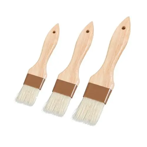 Produktbild: MOBUTOFU Grillpinsel Holzgriff Wollpinsel Zum Braten Und Ölen Backpinsel Hitzebeständig Lebensmittelecht Kratzfest Leicht Zu Reinigen 4er-pack