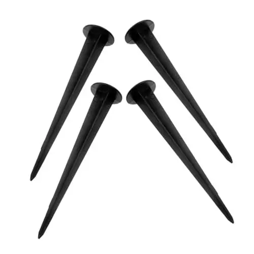 Produktbild: MOBUTOFU 4 Stück Solar Scheinwerfer Garten Bodenlichtpfähle im Freien Lichter Erdspieße solar Garden Lights solarlampen Weihnachtslichtpfähle Ersatzpfähle für Solarleuchten Aluminium Black