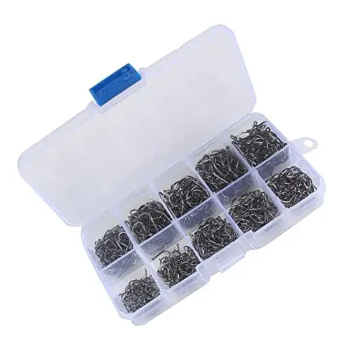 Produktbild: MOBUTOFU Angeln Haken Mit Widerhaken Robuste Crank Hooks Den Größen 3 12# Je Für Verschiedene Angelaktivitäten Ideal Für Karpfen Und Meeresangeln