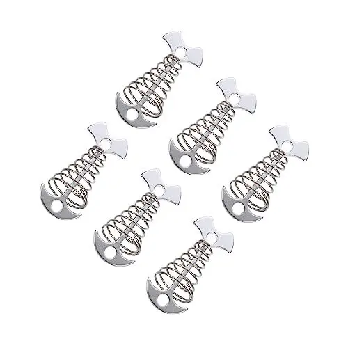 Produktbild: MOBUTOFU 6 Stück Fischgräten Zeltheringe Aus Stahl Robuste Erdnägel Windseil Hering Schnalle Ideal Für Zeltbefestigung Und Camping Leinenspanner