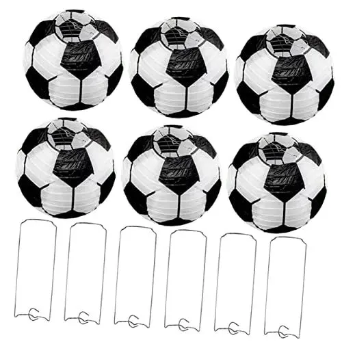 Produktbild: MOBUTOFU Realistische Papierlaternen Mit Fußballmuster 6 Stück Dekorative Hängelaternen