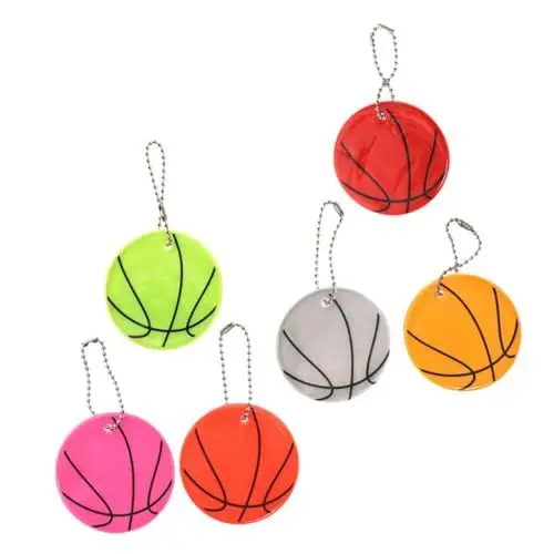 Produktbild: MOBUTOFU Im Dunkeln Leuchtende Reflektierende Basketball- Schlüsselanhänger Reflektierende Dekoration Tasche Fahrradreflektoren