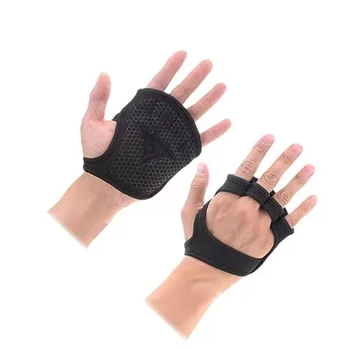 Produktbild: MOBUTOFU Belüftete Gewichtheberhandschuhe rutschfeste Fitness Handschuhe Für Damen Und Herren Ideal Für Cross Training Klimmzüge Kraftsport Schwarz Größe L