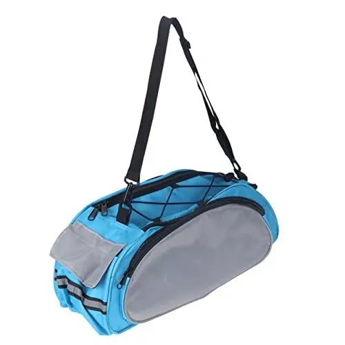Produktbild: MOBUTOFU Fahrrad Satteltasche Blau Und Grau Bikepacking Zubehör Für Reisen Und Schule Multifunktionale Gepäckträger Tasche Wasserdicht Und Robust