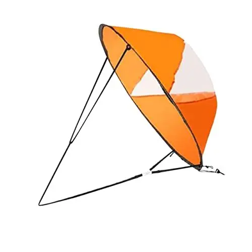 Produktbild: MOBUTOFU Faltbares Kajaksegel Mit Klarem Fenster Downwind Windpaddel Für Kajaks Und Kanus Tragbares Popup Segel Orange x Kajak Zubehör