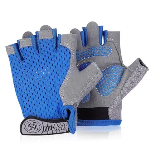 Produktbild: MOBUTOFU Halbfinger Sporthandschuhe Für Männer Und Frauen rutschfest Größe M Ideal Für Radfahren Und Outdoor Aktivitäten Atmungsaktives Material Optimaler Grip Für Fitness Und