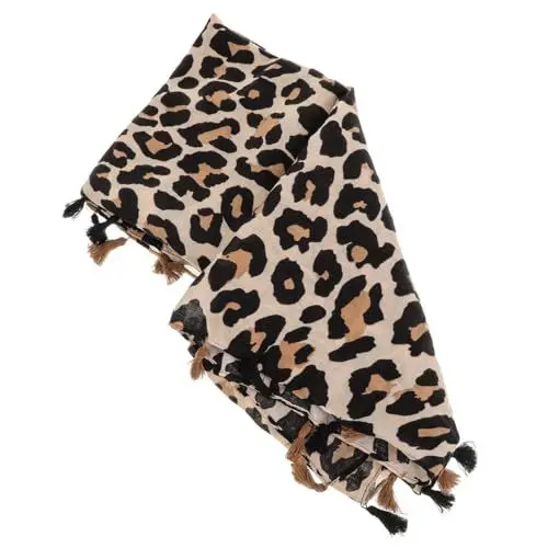 Produktbild: MOBUTOFU Leopardenmuster Damen Schal Baumwolle Langer Stil Vielseitiger Baumwollschal Für Für Partys Und Besondere Anlässe
