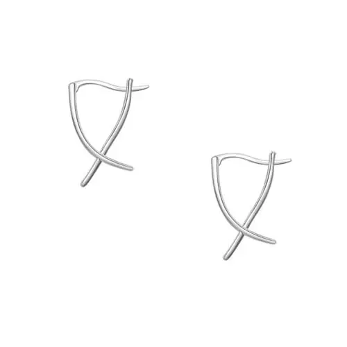 Produktbild: MOBUTOFU Modische Damen-kreuz-ohrringe – Creolen Aus Sterlingsilber – Eleganter Statement-ohrring-schmuck Für