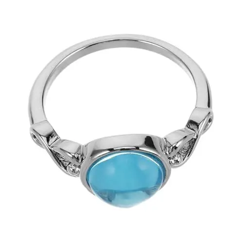 Produktbild: MOBUTOFU Seeblauer Glasring, Mondstein Verlobungsring, Farbringe, Mondringe Für Frauen, Farbwechselschmuck, Farbwechselsensorringe Für Frauen, Stimmungsringe, Farbwechselring