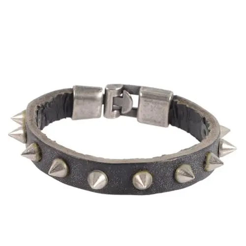 Produktbild: MOBUTOFU Spike-armband Uhrenarmbänder Nietenarmband Aus Leder Herren Armband Leder Lederarmband Für Männer Herrenarmband Punk-schmuck Punk-armband Armreif Aus Leder Black Legierung