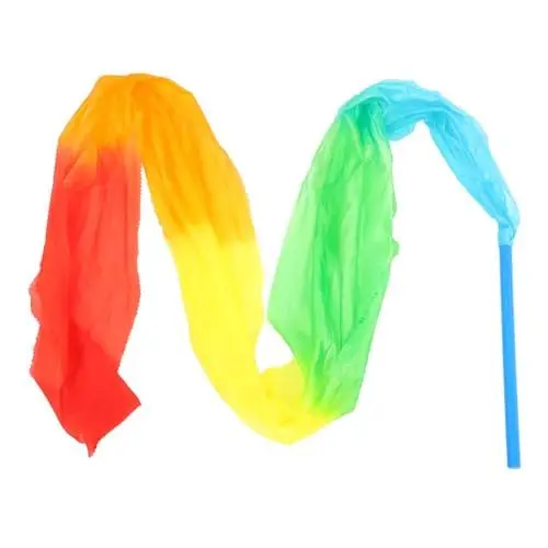 Produktbild: MOBUTOFU Square Dance Farbige Seide Bänder Tanzende Zauberstäbe Bänder Für Gymnastik Tanzendes Band Partydekorationen Zum Thema Zirkus Regenbogen-partydekorationen Gymnastikband Plastik