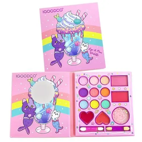 Produktbild: MockTota Schminkset Mädchen, Ungiftig und Abwaschbar Kinder Make-Up Set Mädchen, Karneval Schminke Kinderschminken Set, DIY Prinzessin Kids Makeup Set for Girls, Kinder Schminkpalette