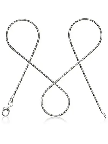 Produktbild: modabilé Schlangenkette Damen Halskette 925er Sterling Silber (30cm 1,2mm breit) Silberkette 925 ohne Anhänger Silberne Kette für Frauen Ketten Kurz