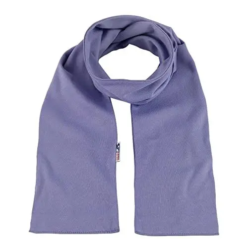 Produktbild: modAS Unisex Bretonischer Schal mit Streifen und uni verschieden Farben - Herrenschal Damenschal Kinderschal 13x120 cm in Flieder
