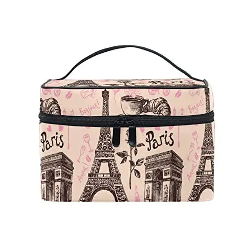 Produktbild: Mode Paris Eiffelturm Kosmetiktasche für Frauen Schminktasche Große Mädchen Damen Make Up Taschen Kulturbeutel