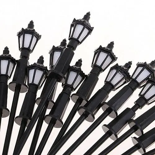Produktbild: Modell Außenleuchten Modell Gebäude Kit Straßenlaterne, 10X H0 TT LED Straßenlaterne Beleuchtung Lampe Modelleisenbahn Zug 00 Straßenlaterne, Modelleisenbahn